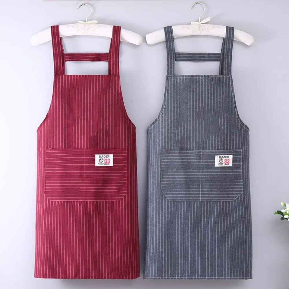 

Cotton Breathable Strap Apron for Adults Oil Proof Dirt Resistant Kitchen Cooking Household Cleaning Printable Workwear Gift