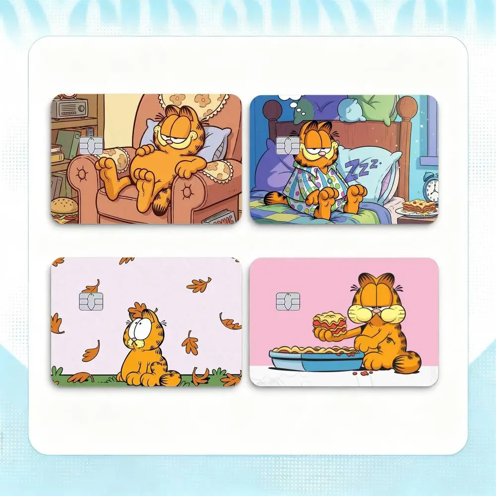 ute-e Cartoon-n GarfieldS  Credit Card HD Stickers Game Card Decal Small Chip Waterproof Sticker Gift