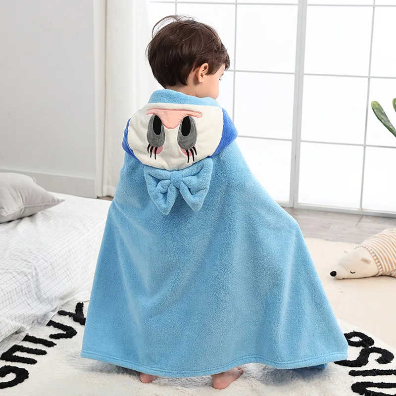 

Baby Cartoon Animal Coral Fleece Bathrobe Cover Blanket Baby Blanket Soft and Comfortable Absorbent Bath Towel Blanket