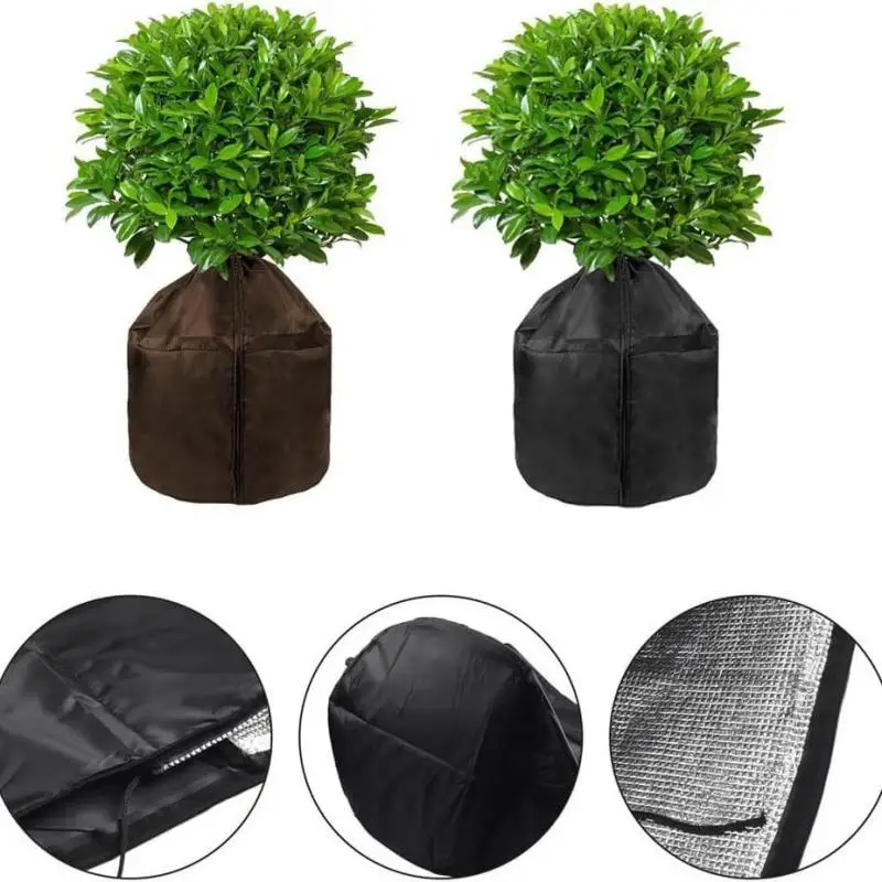 Reusable Winter Plant Cover Oxford Fabric Anti Frost Bag Zip Closure Drawstring for Garden Potted Fruit Trees