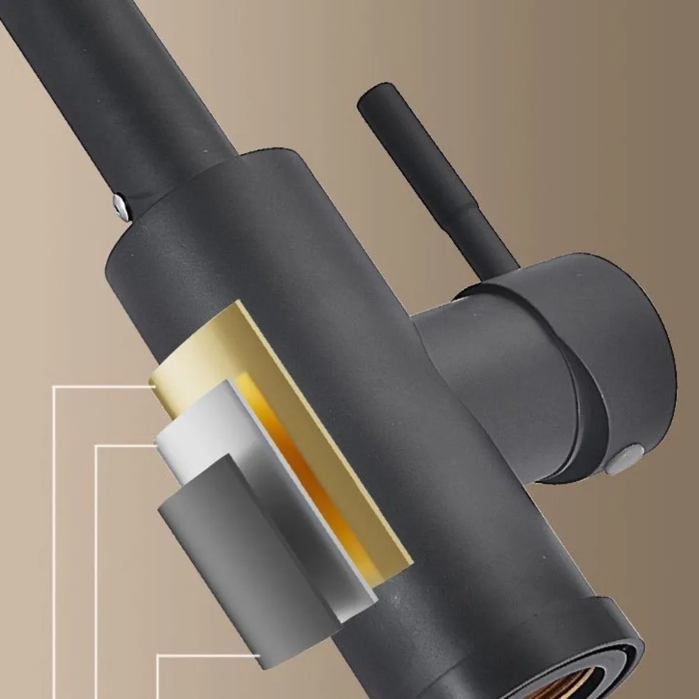 صنبور المطبخ الفولاذ المقاوم للصدأ خرطوم مرن 360 درجة الدورية المياه صنبور حوض خلاط الماء الساخن البارد صنبور حوض دوار #3