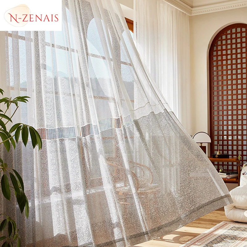 

French Curtains for Living Dining Room Bedroom Modern Light Luxury Premium Window Screen