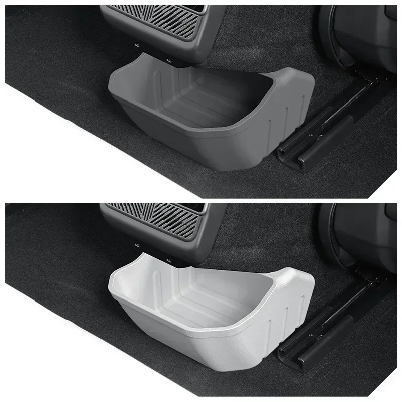 For Tesla Model 3 Highland 2024 Rear Seat Storage Box Below The Rear Air Outlet Storage Box Rear Seat Organizer Tray Accessories