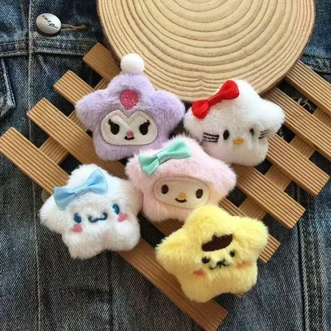 5PCS Star Three Oreo Plush Hanging Ornament Mochi Bear Cartoon Doll Keychain Couple Bag Packaging Decoration