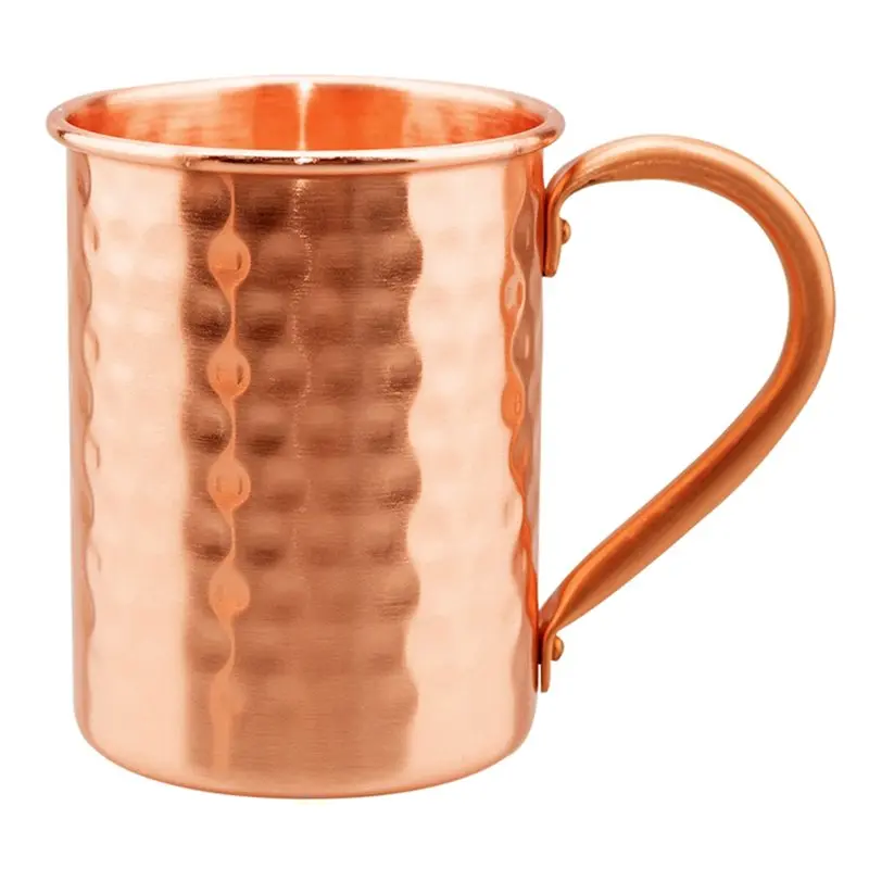 A84E-Tea Tumbler Drinkware 400Ml Vintage Pure Copper Cup, Handmade Milk Coffee Mug Thickened Hammer Texture 100% Copper Design