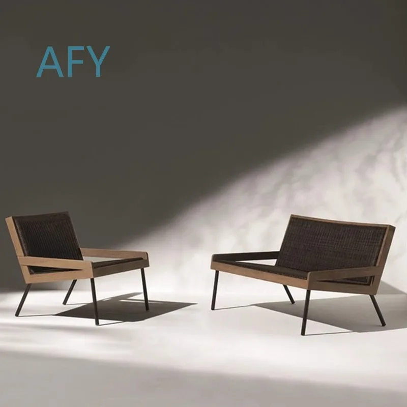 Outdoor Wicker Sofa for Villa Patio Balcony Garden Courtyard Outdoor Furniture for Designer Showroom Leisure Rattan Chair