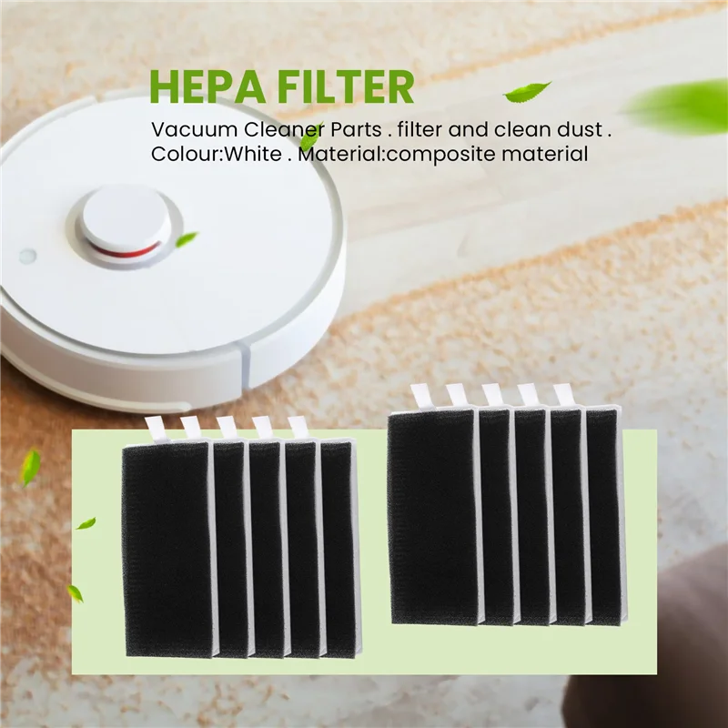 ABUD-10 Buah untuk Neabot Q11 Robot Penyedot Debu Aksesori Suku Cadang Pengganti Filter Hepa