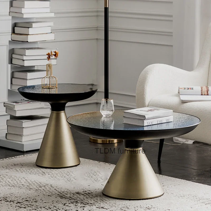 

Modern Round Coffee Tables Luxury Black Nordic Simple Side Table Aesthetic Minimalist Mesa De Centro De Sala Home Furniture