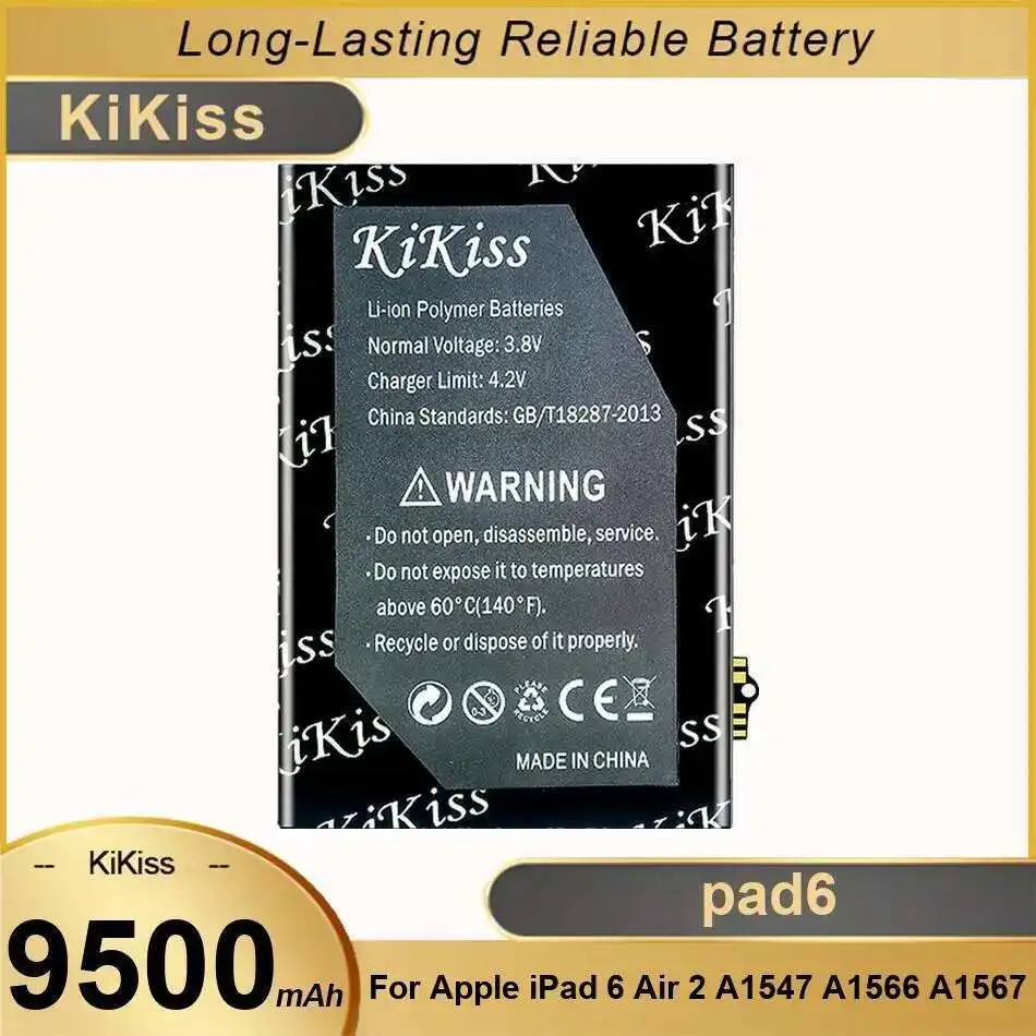 

Pad6 For Apple Ipad 6 Air 2 A1547 A1566 A1567 9500Mah Tablet Battery Environmentally Friendly