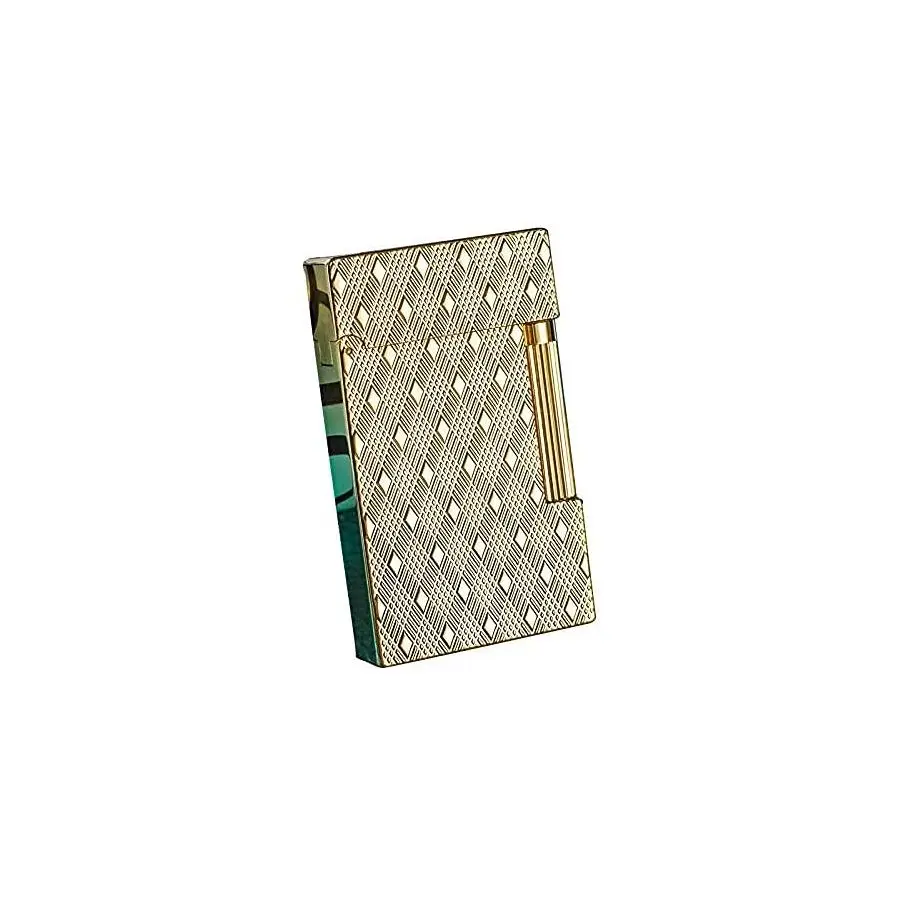 

Flame Cigar Lighter Inflatable Soft Flame Brass Lighters with Adjustable Flame Dial,Vertical Ignition Roller,Metal Drawing Light