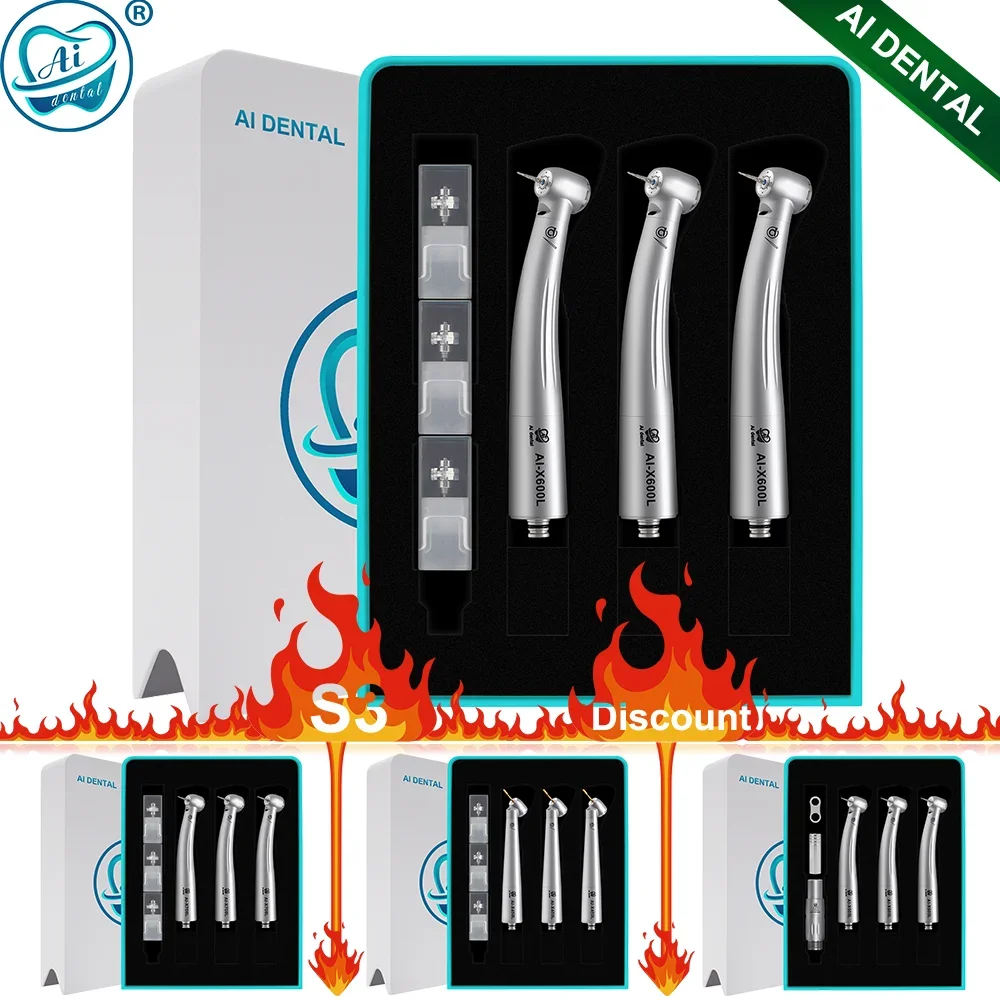 

S3 discount package series AI Dental High Speed Handpiece Set Optic Oral Therapy N-type Coupler Air Turbine AI-X600L/X700L/X450L