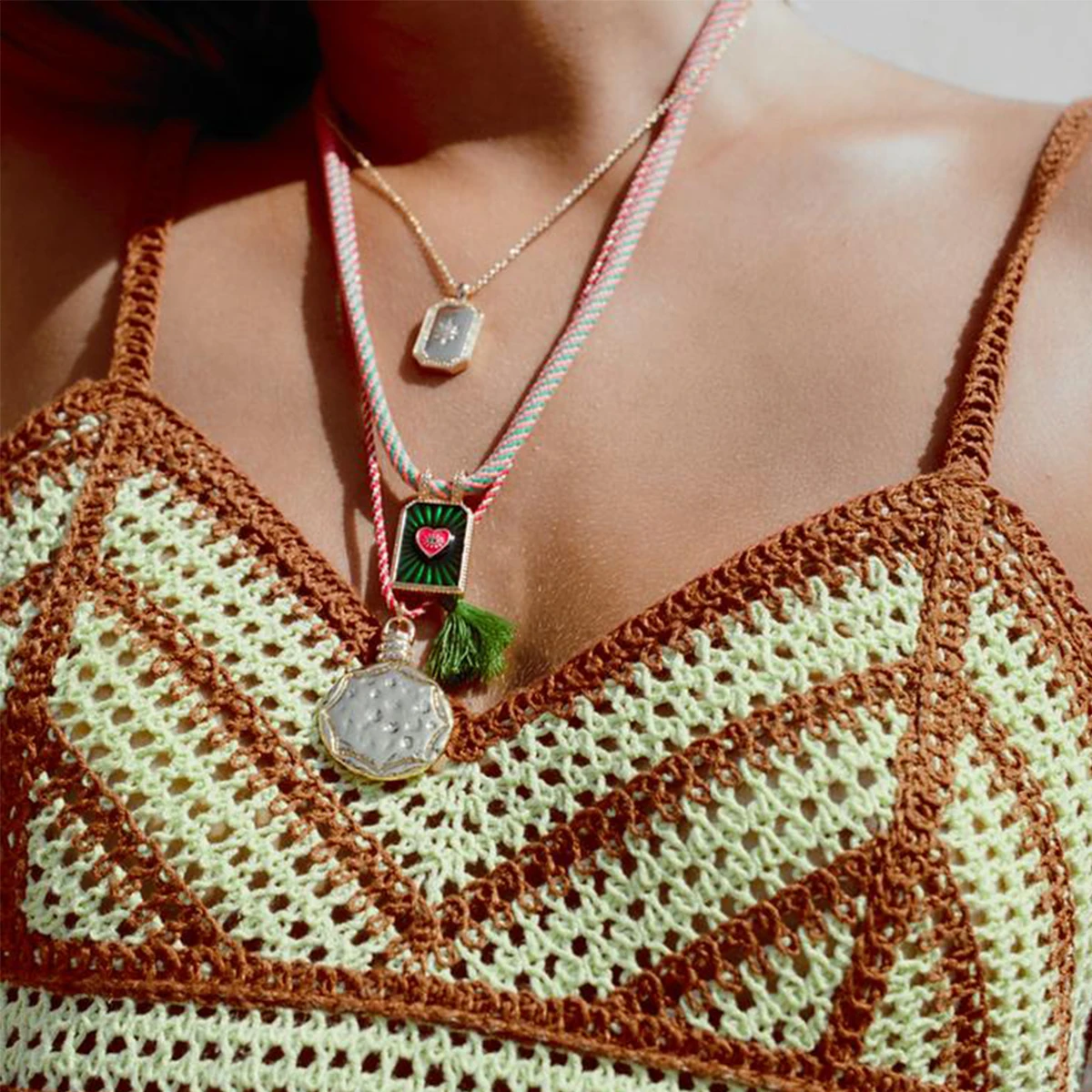 

ZAA Multilayer Rope Chains Round Coin Pendant Necklace for Women Holiday Party Jewelry Gifts