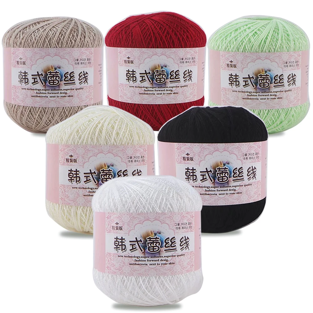 Mehrfarbiges Spitzen garn häkeln Säuglings seide Baumwoll schnur hand gestricktes Häk elgarn weiches warmes Babygarn für DIY-Pullover 60g, 0,8mm
