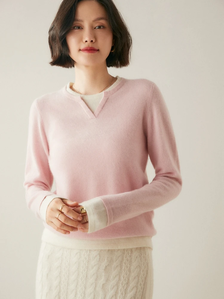 Choice Women 100% Cashmere Sweater Autumn Winter V-neck Pullover Basic Simple Style Long Sleeve Knitwear Soft Warm Clothing Tops
