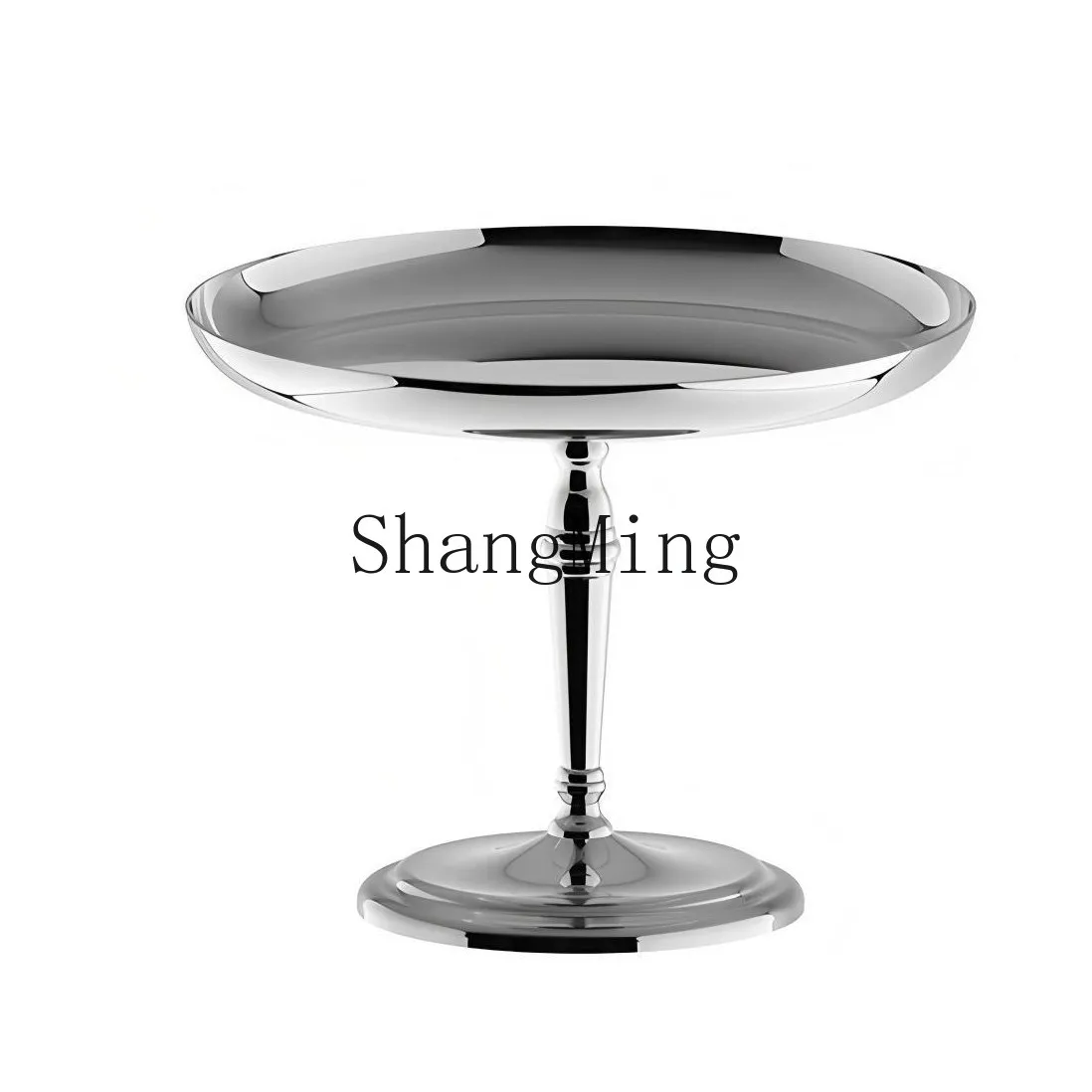 

DSA stainless steel light luxury fruit plate candy plate high dessert plate desktop dessert