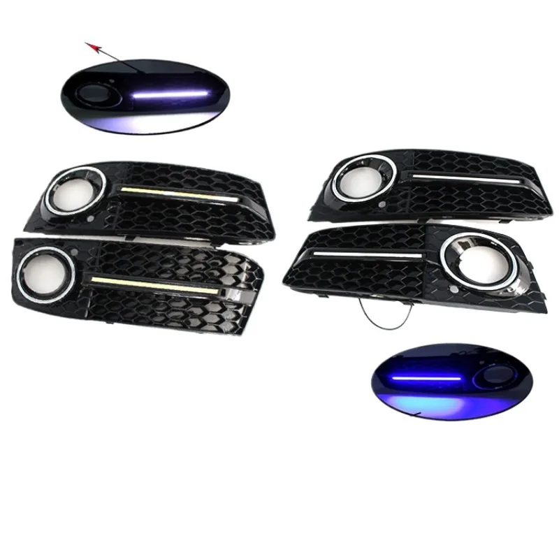 

Suitable for 09-12 Audi A4B8 modified fog light frame RS4 with LED daytime running light honeycomb lower mesh grille