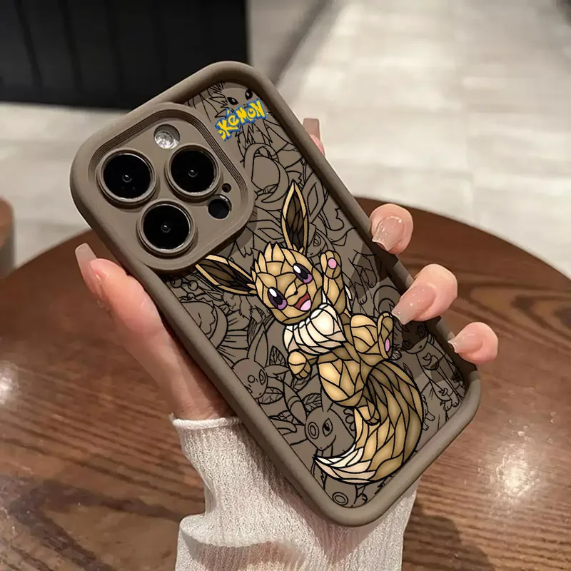 Gengar Pikachus Pokemons الكرتون غطاء من السيليكون آيفون 17 11 15 16 13 برو ماكس 14 زائد 12 برو 16E 17AIR غطاء هاتف مقاوم للصدمات #6