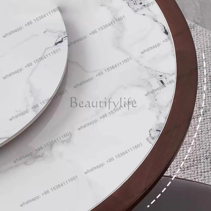 Modern Design Luxury Dining Table 6 Person Brown Wooden Nordic Round Dining Table Living Room Study Tavoli Da Pranzo Furniture