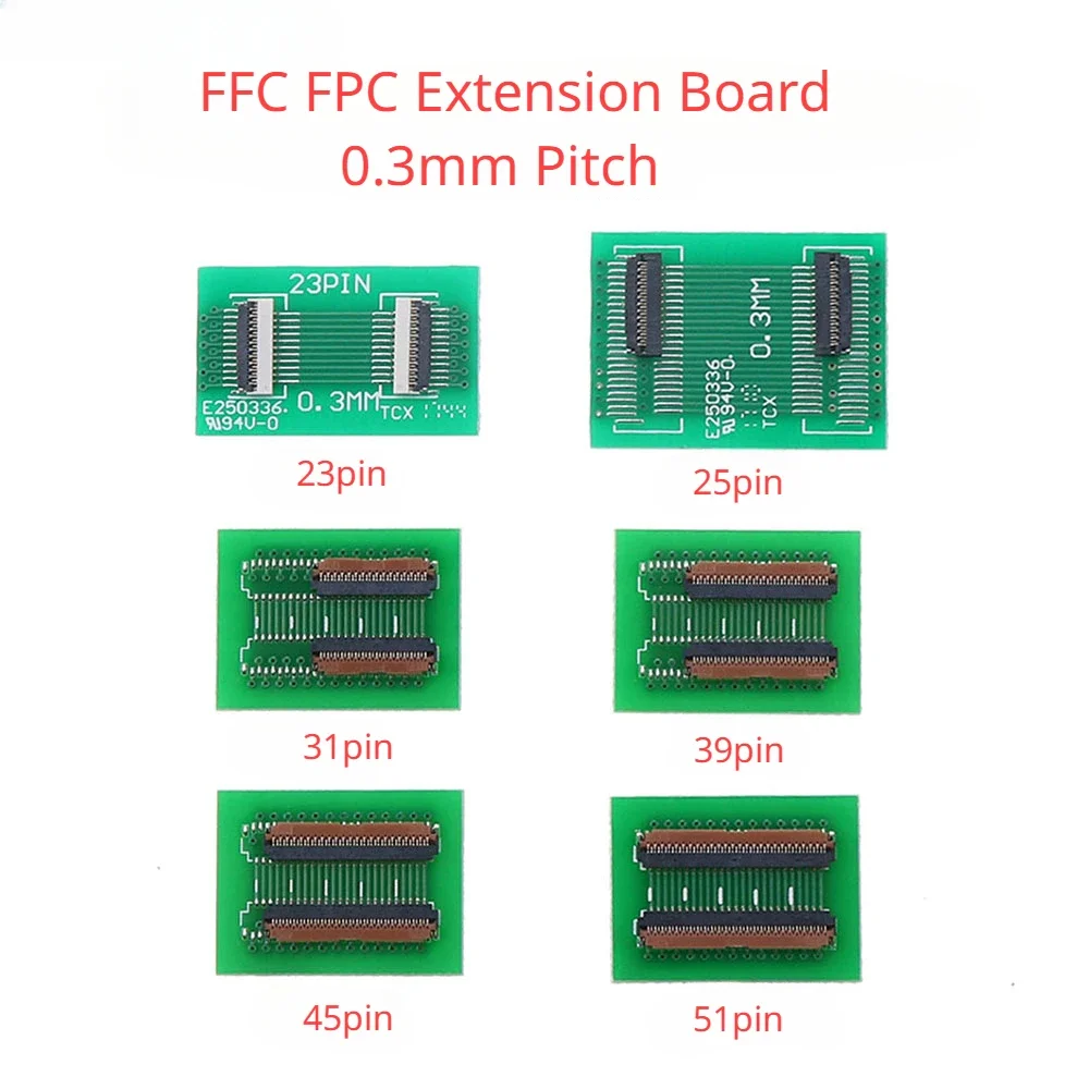 

1PCS FPC FFC Flexible Flat Cable Extension Board FPC Adapter 0.3 mm Pitch 25/31/39/45/51PIN Connector 0.3mm