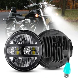 5.75 Inch LED Headlight for Harley Sportster Dyna Iron 883 1200 Moto 5 3/4