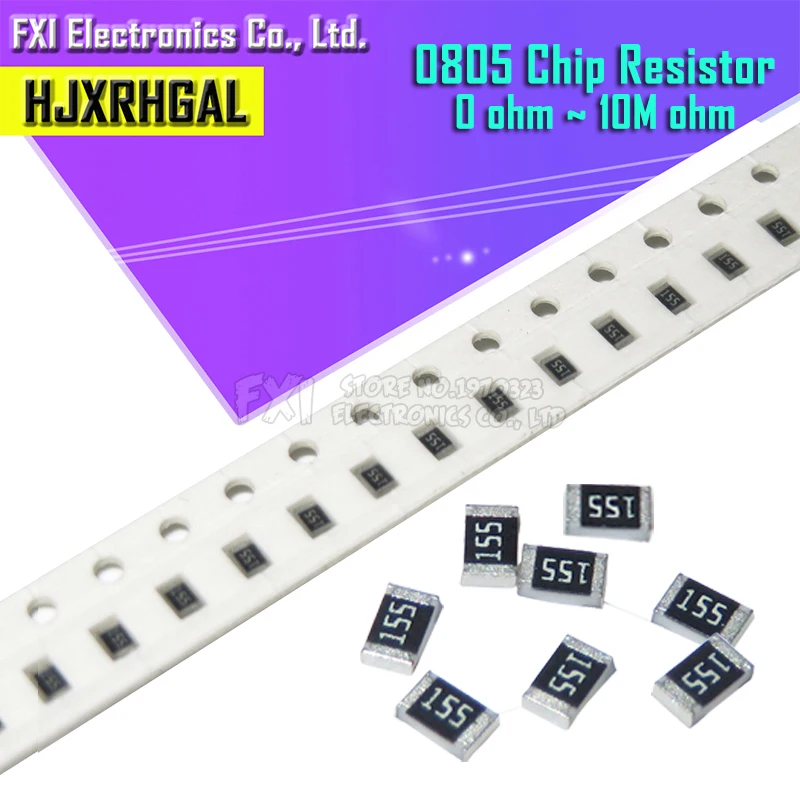 100Pcs 0805 SMD 1/4W 0R ~ 10M chip resistor 5% 0 10R 100R 220R 330R 470R 1K 4.7K 10K 47K 100K 0 10 100 330 470 ohm