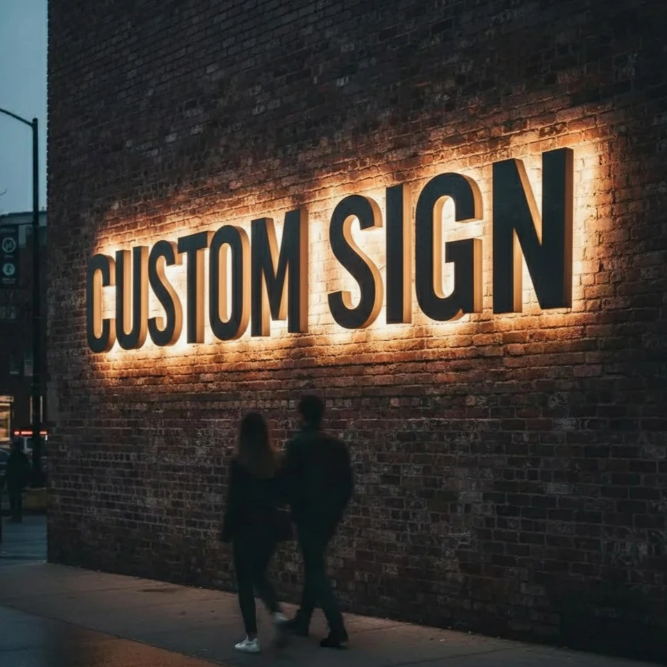 Custom 3D Luxury LED Luminous Letters | Acrylic & Metal Commercial Wall Signboard for Bar Store Business Logo Advertising Decor