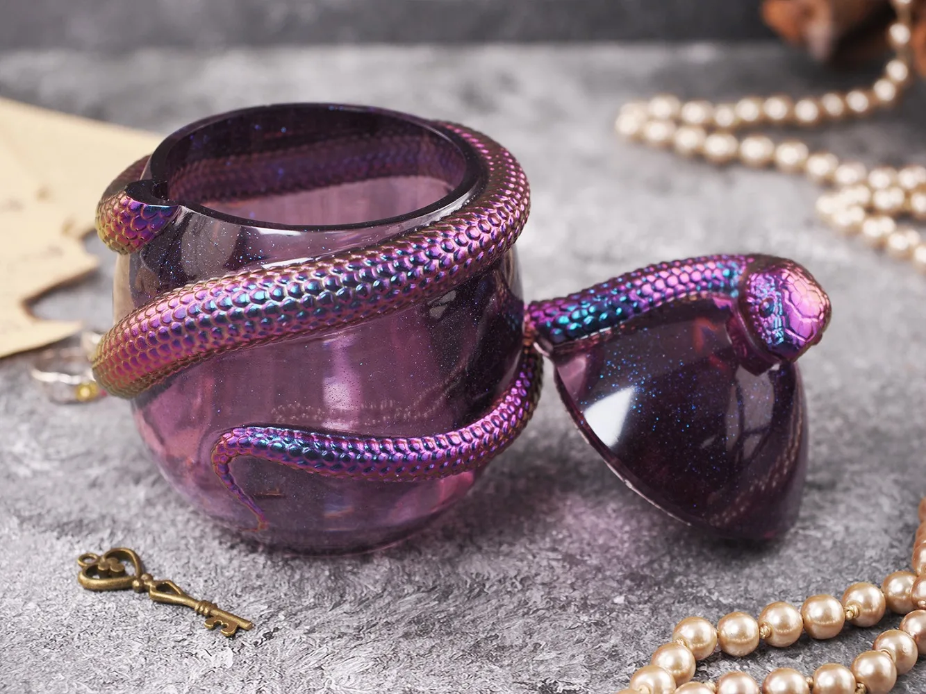 Snake Egg Candle Jar Silicone Mold DIY Handmade Storage Box Pen Holder Plaster Cement Vase Crafts Casting Molds Home Decor