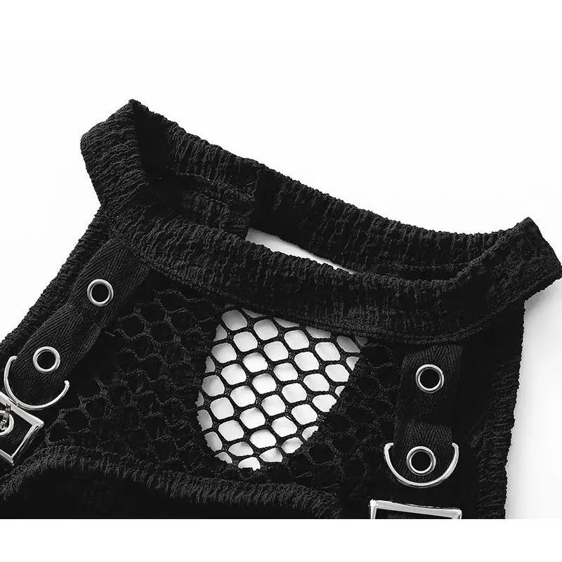 Dark Goth Hollow Out Patchwork Women Shirts Long Sleeve Sexy Off Shoulder T-shirt Spice Girls Slim Heavy Mujer Camisetas