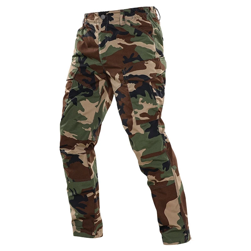 Camouflage Tactical Cargo Pants Men Field Training Outdoor Hiking Sports Pants Straight Multi-pocket Work Trousers Overalls