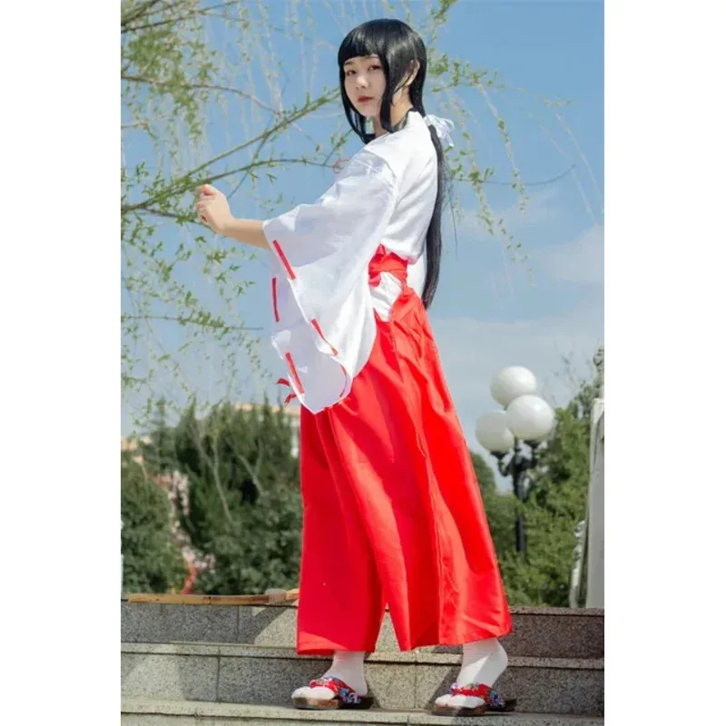 أنيمي تأثيري حلي إينوياشا الساحرة كيكيو يهوا Kawaii ثوب الكيمونو الياباني مجموعة لطيف السيدات هاكاما حزام علوي القوس دعوى القماش VPb ؛ 4.f'7