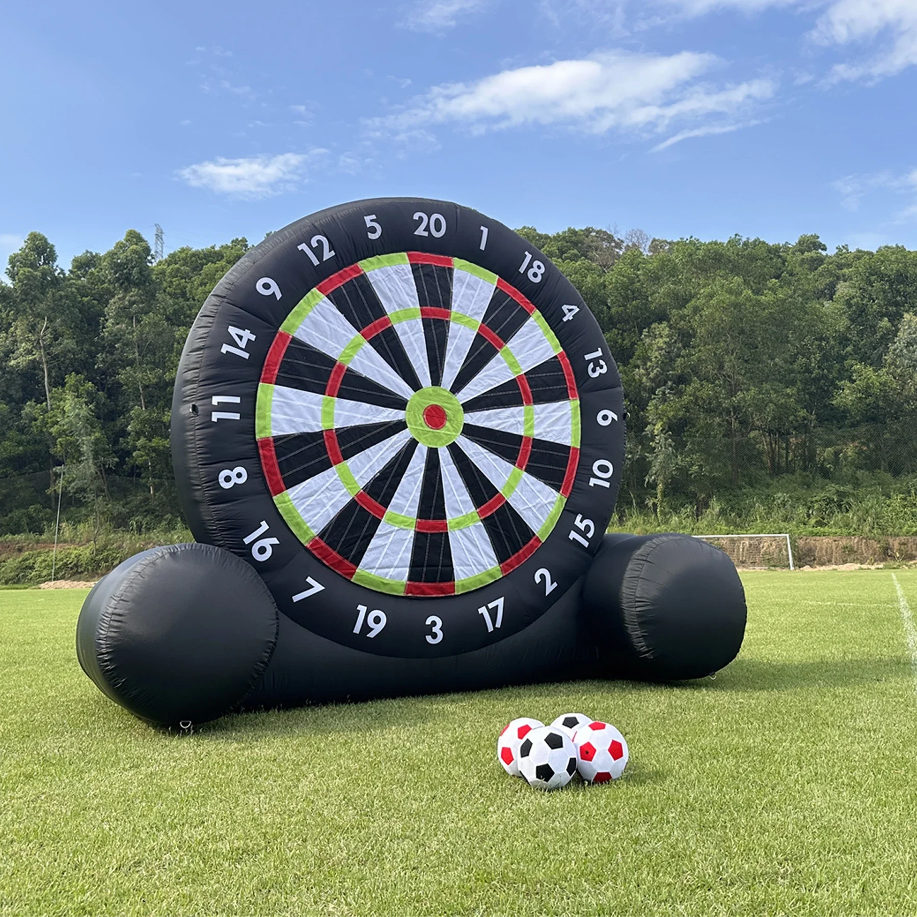 Inflatable Kids Football toys children's inflatable Dart Gaming Playing Soccer Outdoor with 370W air blower 8 footballs