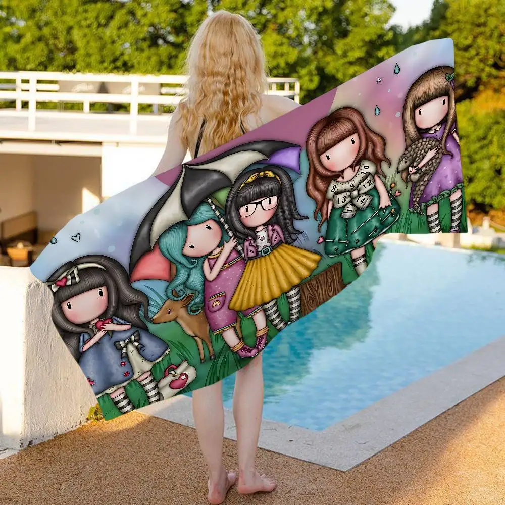Cute Gorjusses Cartoon S-Santoro Big Microfiber Beach Towels Quick Dry Towel Sand Beach Pool Towel for Travel Swim Pool Yoga