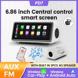 6.86'' Car Central Control Smart Android Screen For Car-play Auto Wireless Airplay Mirror-Link Wifi BT FM AUX Display DSP Stereo