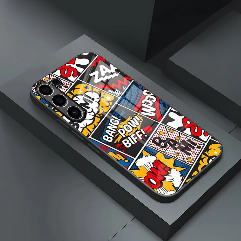 Blackened Boom Bang Phone Case For S24 Ultra Samsung S26 S23 Fe S25 S22 S20 S21 A57 A37 A17 A54 A34 A53 A16 Glass Cover