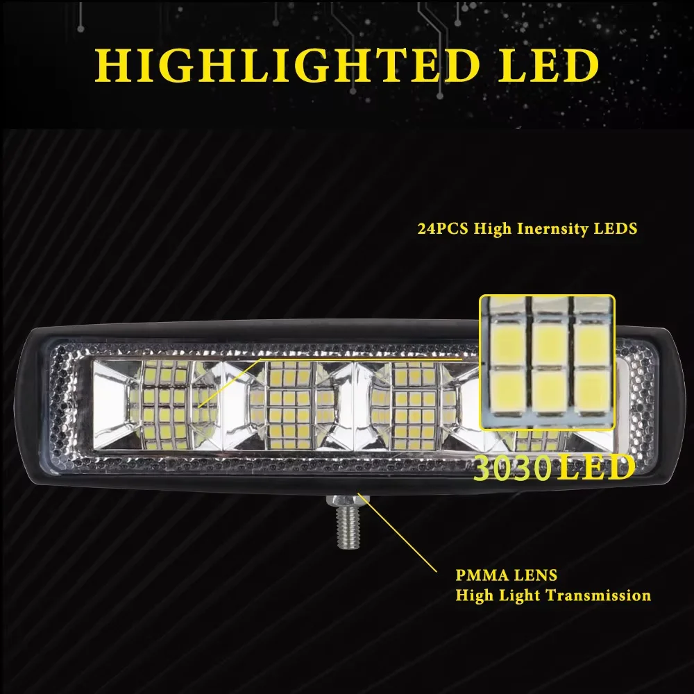 2pcs Motorcycle Headlamps Car Work lights 12V LED Bar Truck Boat Tractor Trailer Off Road Working Light LED spotlight headlamp image 2