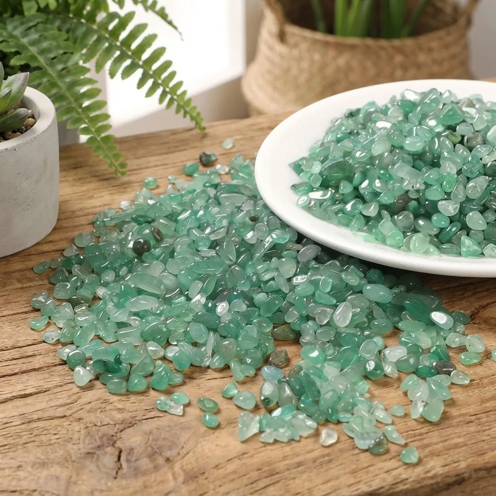 Natural Green Aventurine Chips Bulk, Tumbled Crystal Stone Pieces for Jewelry Making, Healing Grids, Home Decor, 3-12mm