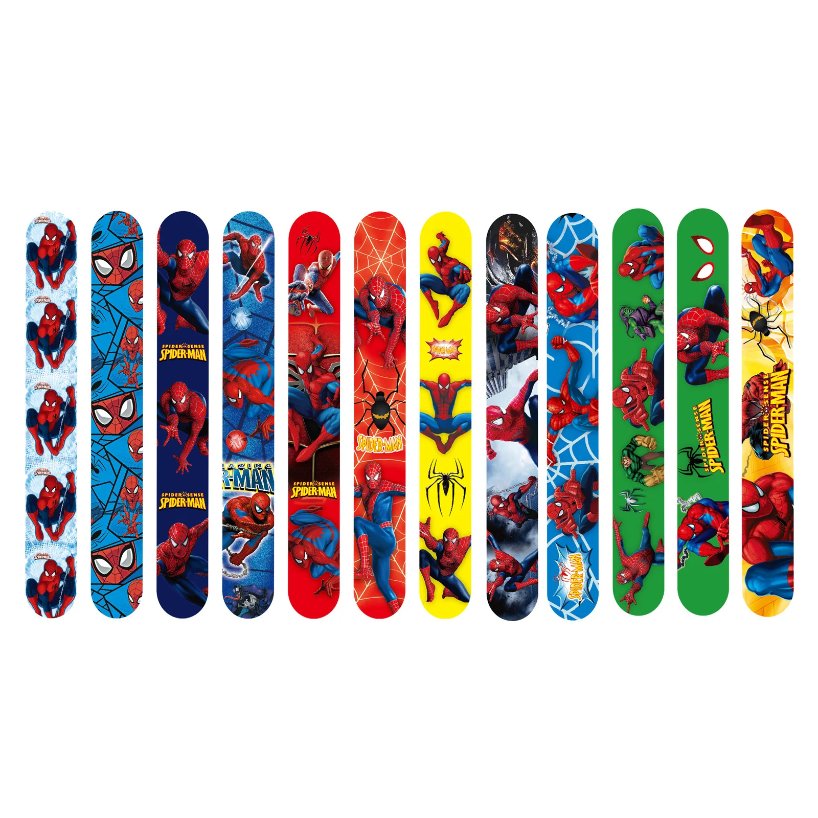 3/6/12pcs ML Avenger Spider-Man Kids Pat-Ring Cartoon Spiderman PVC Pat-ring decorative wrist strap for kids bracelet kids gifts