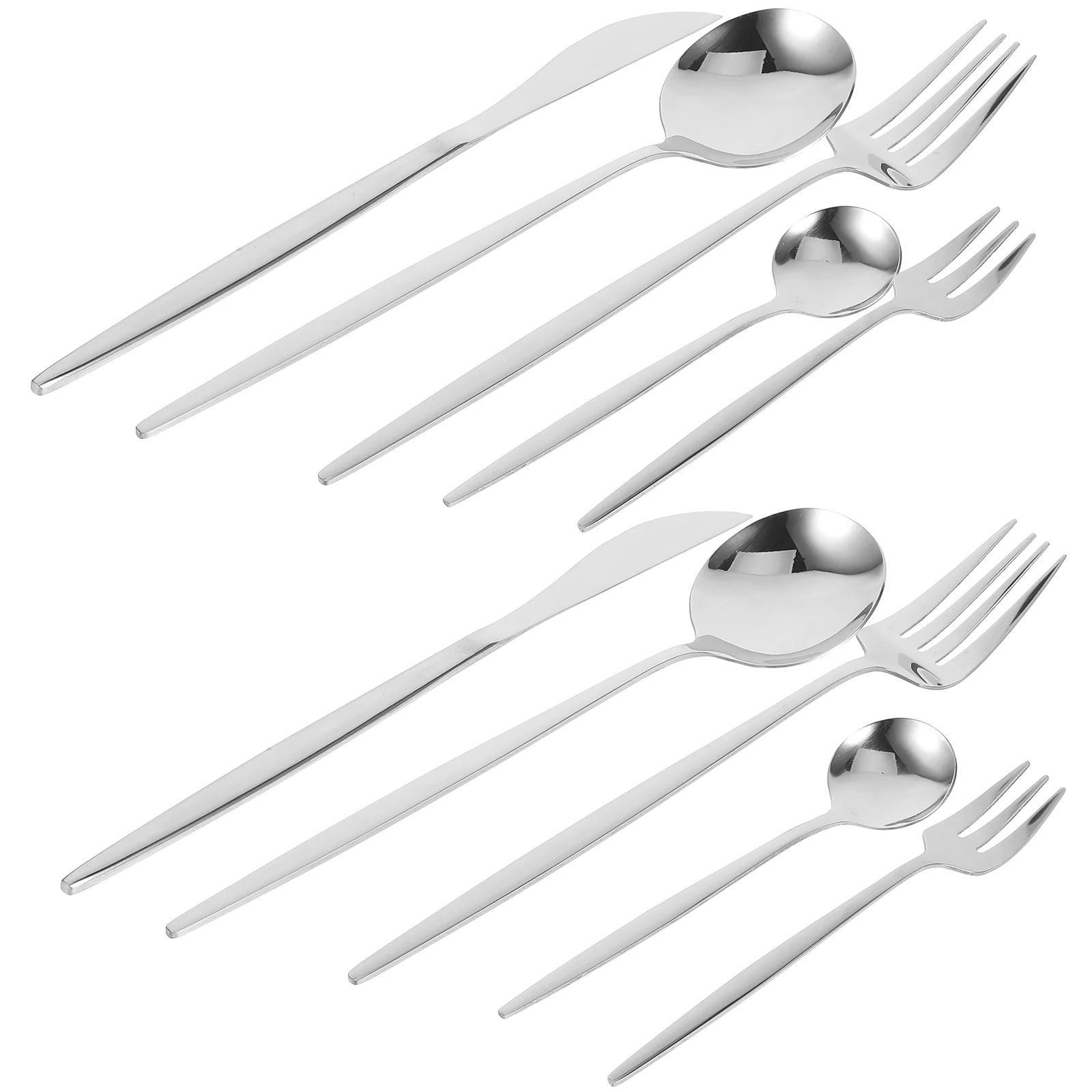 

Fork and Spoon Set Dinnerware Kit Tableware Kitchen Supplies Utensils Serving Stainless Steel Silverware