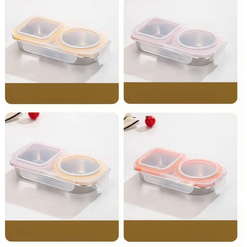 Divided Stainless Steel Food Container Microwave Safe Bento Box Portable Lunch Box For For KAKAM Work Travel Outdoor Gear