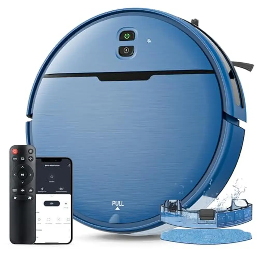 2-in-1 Robot Vacuum and Mopping Cleaner WiFi/App Compatible Up to 2300Pa Suction Smart Voice Control Slim Design Intelligent