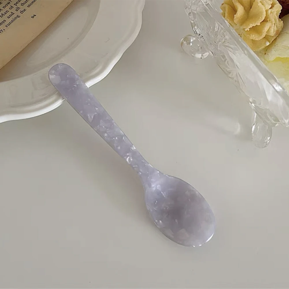 Original Ins Style French Dessert Spoon Jam Butter Knife Tableware Plastic Spoon Lovely Tableware Cute Spoon and Fork Set