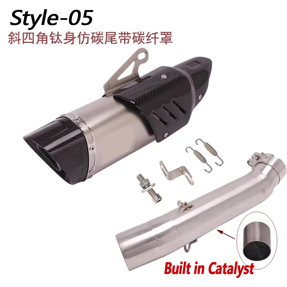 High quality exhaust pipe For VOGE 500AC AC500 Modification For SC/AKRAPOVIC Exhaust System Middle and Tail Muffler Exhaust Pipe