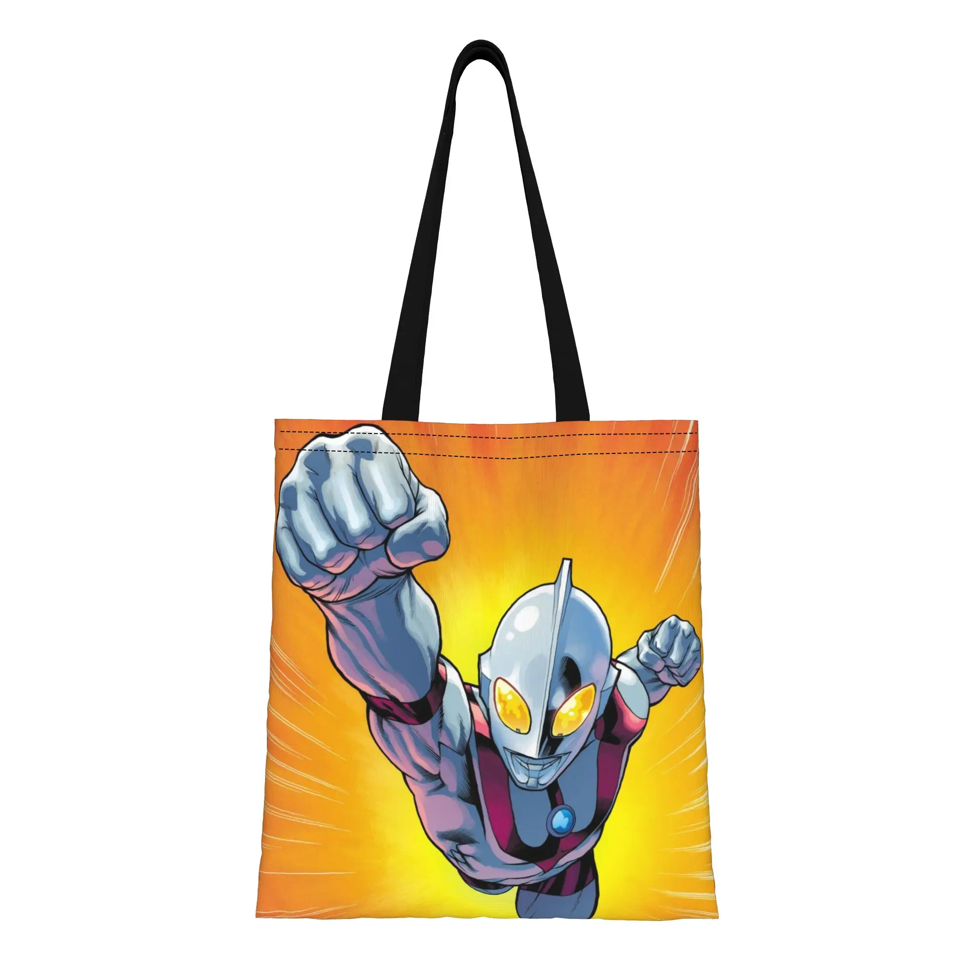 

Сумка-тоут из холщовой ткани Ultraman Ultra Hero (28) для школьников, идеально подходит для активного отдыха, женская сумка с верхней ручкой