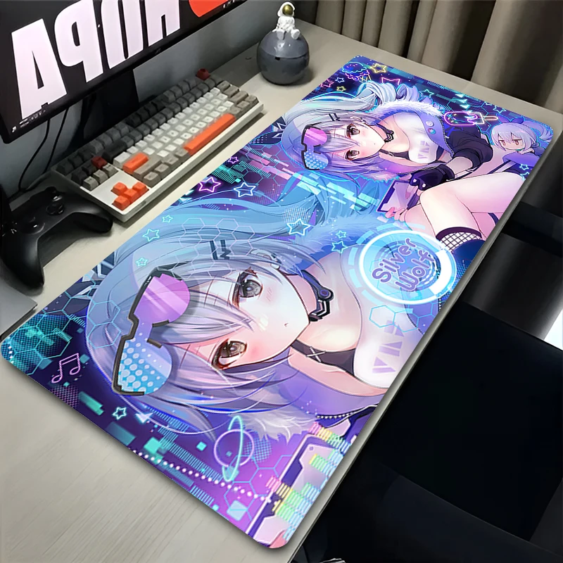 

Silver Wolf Honkai Star Rail Mouse Pad Computer Anime Gamer Cabinet Keyboard Rug Kawaii Desk Mat Laptop Purple Gaming Mousepad