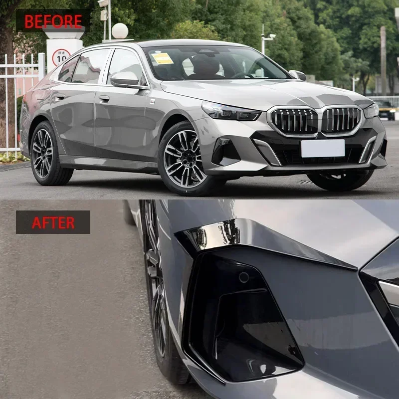 New！ For BMW 5 Series G68 G60 Front Bumper Diverter Fog Lamp Eyebrow Spoiler Body Decoration Accessories 2023 2024