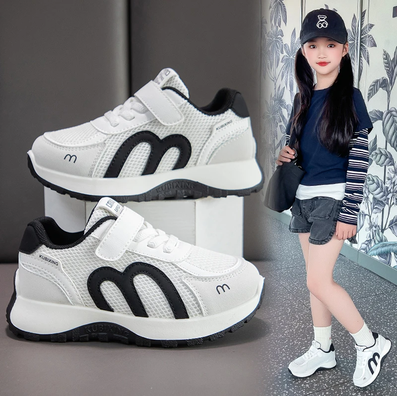 

Children's Sneakers Kids Fashion Design White Non-slip Casual Shoes Boys Girls Hook Breathable Sneakers Toddler Outdoor Shoes