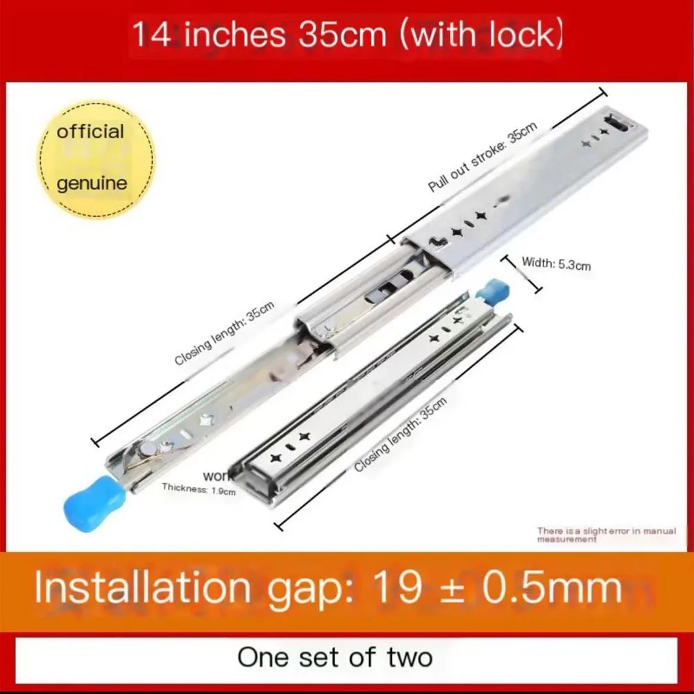 1 paar zware vergrendelbare ladegeleiders 12-48 inch 250 lb draagvermogen zijmontage volledig uittrekbare kogellager industriële rail