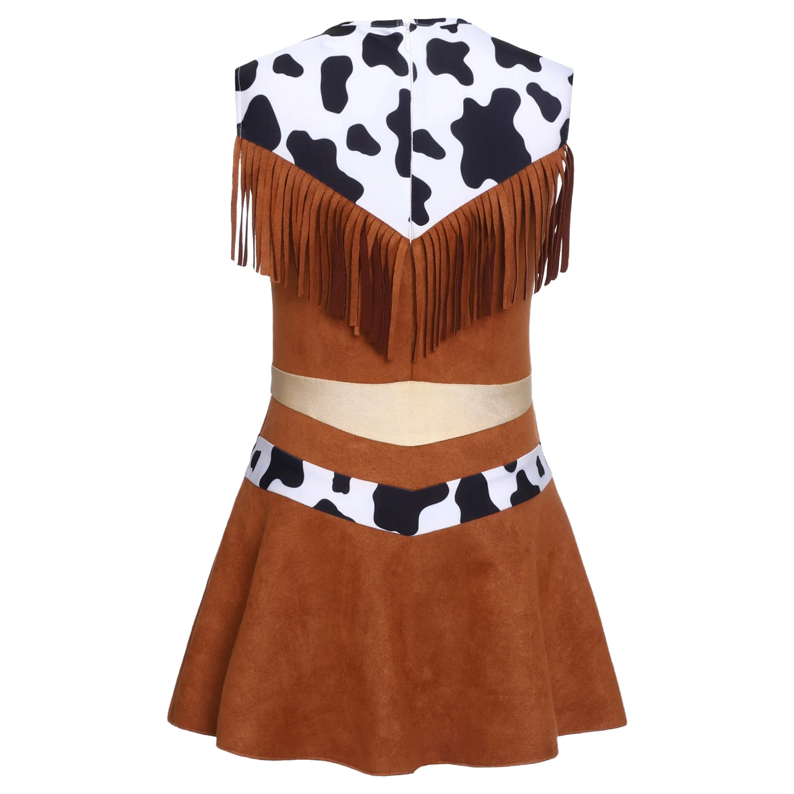 Children Dress Kids Girl Tassels Fancy Dress Up Cowgirl Costume Western Cosplay Costumes Dress-up Roleplay Theme Party Outfit