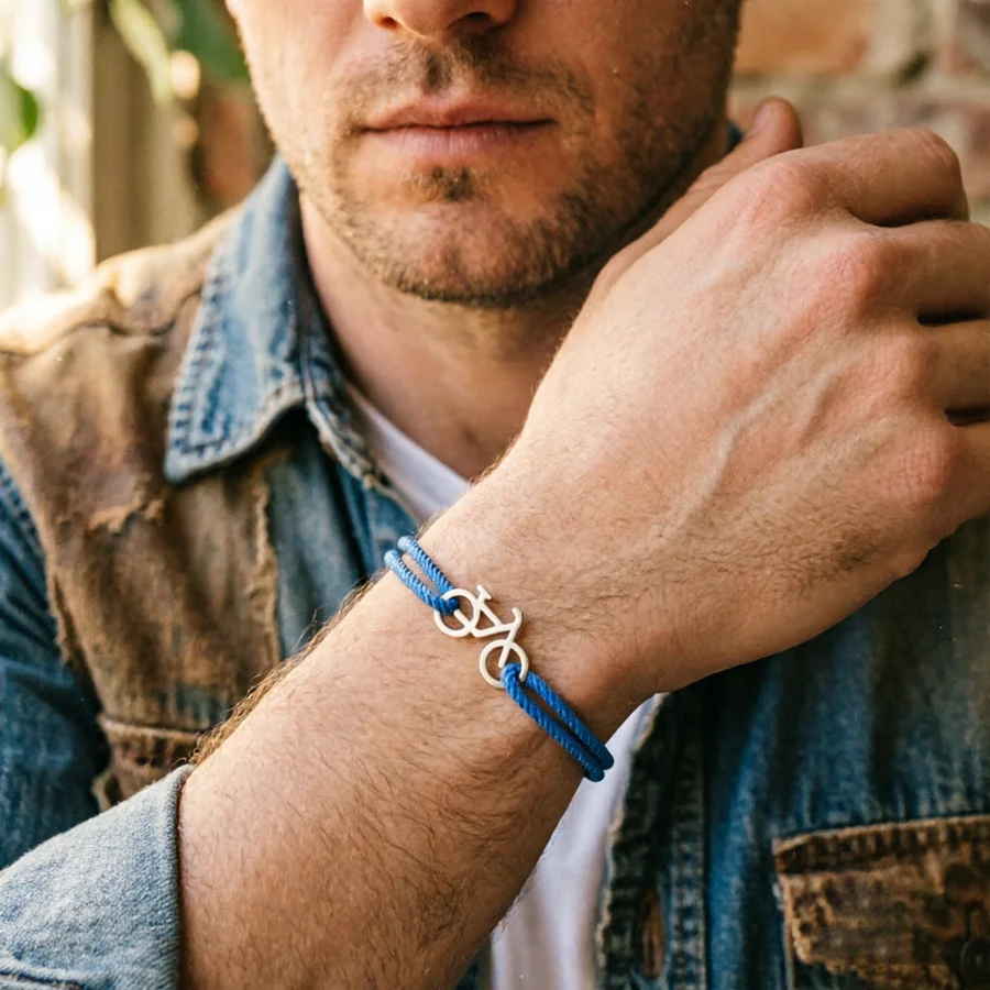Personalisiertes Sport-Edelstahl-Fahrradarmband für Männer und Frauen, schwarz-rotes Fahrrad-Charm-Armband, Schmuck – Detail 10
