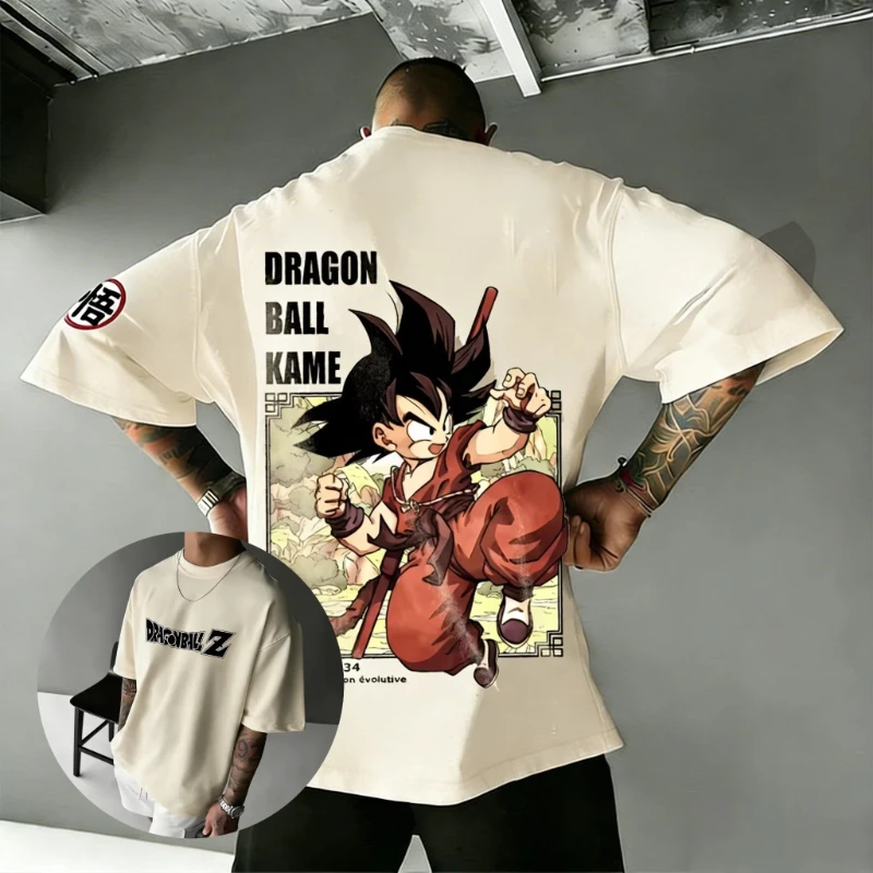 2026 Sommer Dragon Ball Retro Reine Baumwolle Fitness T-Shirt Herren Oversize Kurzarm Familien-Unisex Kinder Freizeithemd